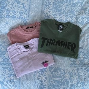 Skate Shirt Bundle | Size M | Thrasher, Stussy, Obey
